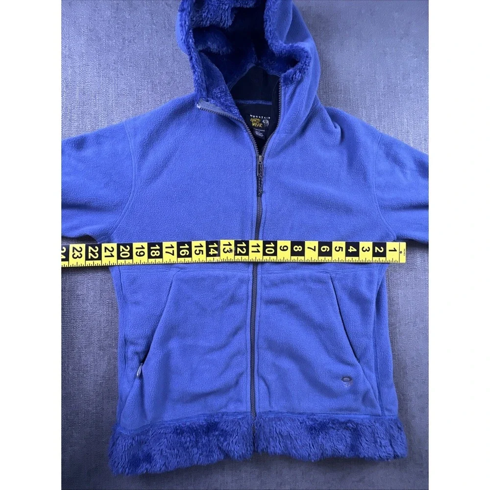 Mountain Hardware Fleece Jacket Women's L Deep Pile‎ Sherpa Cuffs Lining Blue